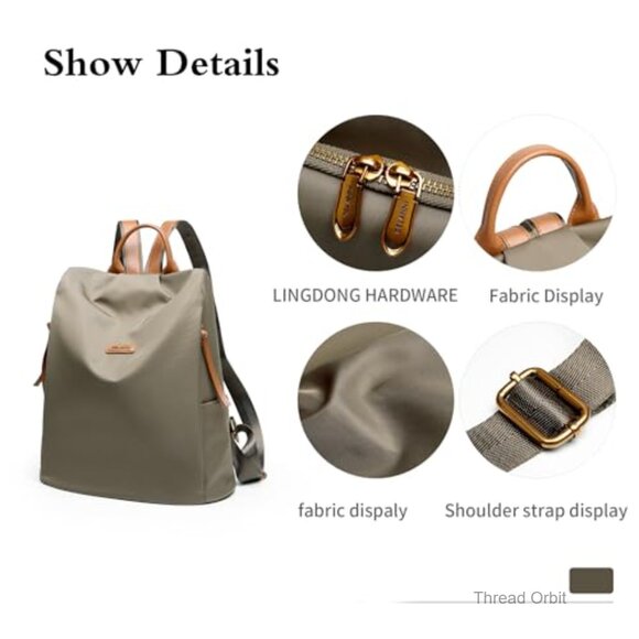 Lightweight Nylon Anti-Theft Backpack Purse Water Resistant Travel Work Bag main image 5